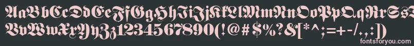 Fetteclassicunzfraktur-Schriftart – Rosa Schriften auf schwarzem Hintergrund