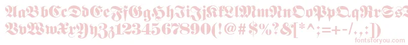 Fetteclassicunzfraktur-Schriftart – Rosa Schriften auf weißem Hintergrund