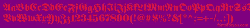 fuente Fetteclassicunzfraktur – Fuentes Rojas Sobre Fondo Morado