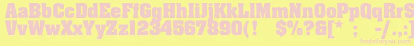 Agaalenc-fontti – vaaleanpunaiset fontit keltaisella taustalla