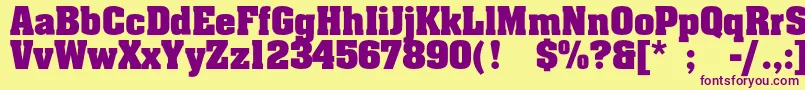 Agaalenc Font – Purple Fonts on Yellow Background