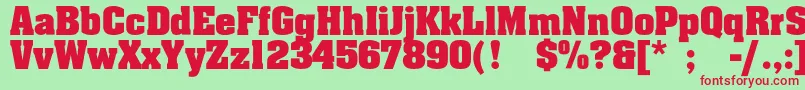 Agaalenc Font – Red Fonts on Green Background