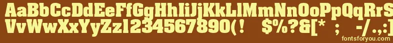 Agaalenc-fontti – keltaiset fontit ruskealla taustalla