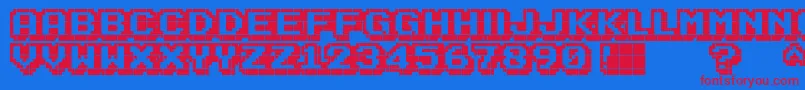 Ka1 Font – Red Fonts on Blue Background