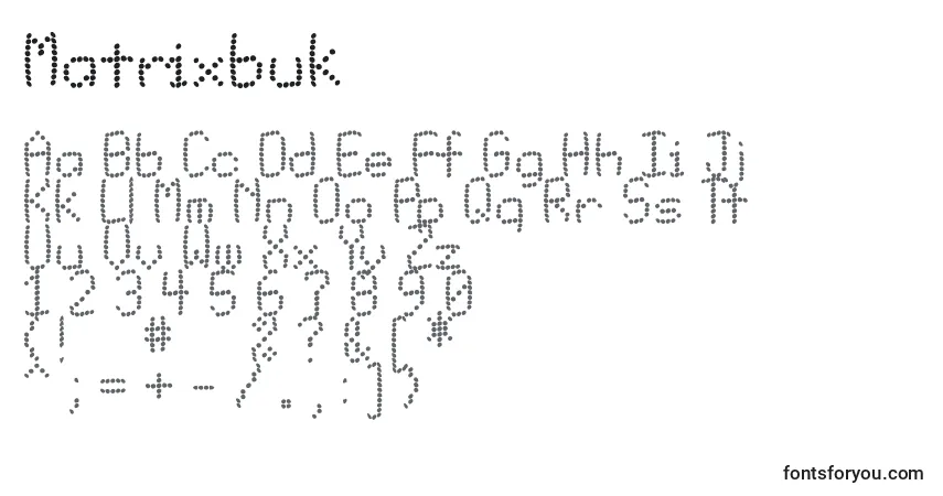 Matrixbuk Font – alphabet, numbers, special characters