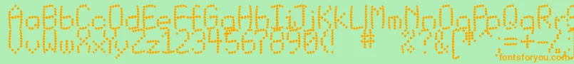 Matrixbuk Font – Orange Fonts on Green Background