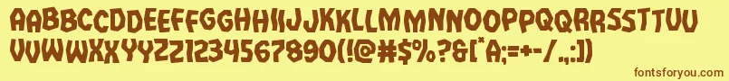 Vampirebridestag Font – Brown Fonts on Yellow Background