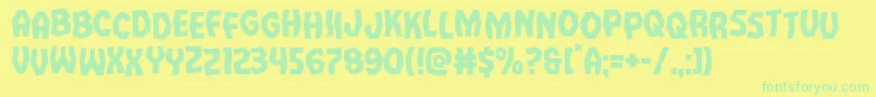 Vampirebridestag Font – Green Fonts on Yellow Background