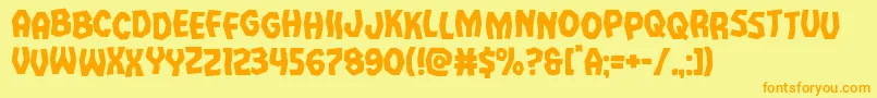 Vampirebridestag Font – Orange Fonts on Yellow Background