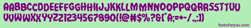 Vampirebridestag Font – Purple Fonts on Green Background