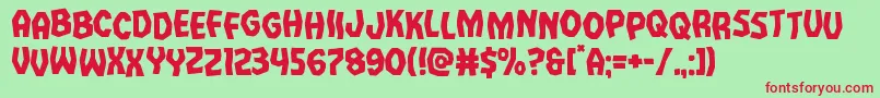 Vampirebridestag Font – Red Fonts on Green Background