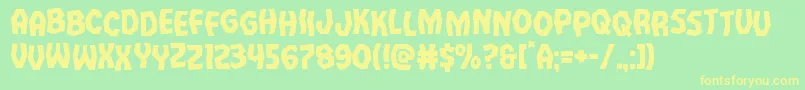 Vampirebridestag Font – Yellow Fonts on Green Background
