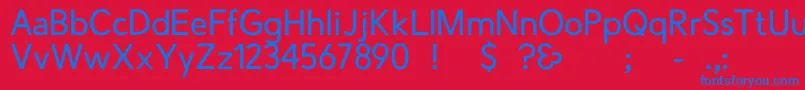 CrescentRegular-Schriftart – Blaue Schriften auf rotem Hintergrund