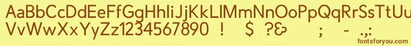 CrescentRegularフォントについての詳細 フォントCrescentRegular – 茶色の文字が黄色の背景にあります。
