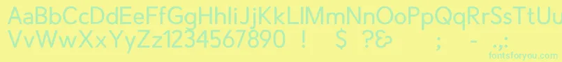 Fonte CrescentRegular – fontes verdes em um fundo amarelo