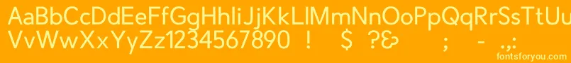Więcej informacji o czcionce CrescentRegular Czcionka CrescentRegular – żółte czcionki na pomarańczowym tle