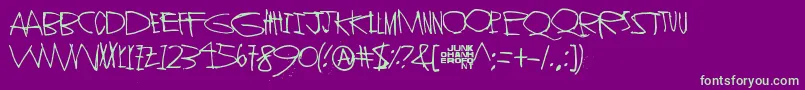 StrangerInYou-Schriftart – Grüne Schriften auf violettem Hintergrund