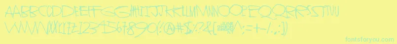 StrangerInYou-Schriftart – Grüne Schriften auf gelbem Hintergrund