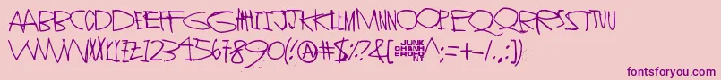 Fonte StrangerInYou – fontes roxas em um fundo rosa