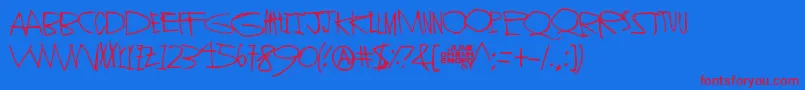 StrangerInYou Font – Red Fonts on Blue Background