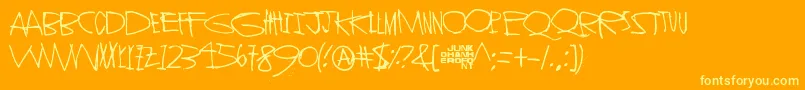 StrangerInYou-fontti – keltaiset fontit oranssilla taustalla