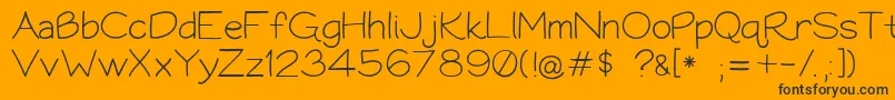 Bookworm062308-Schriftart – Schwarze Schriften auf orangefarbenem Hintergrund