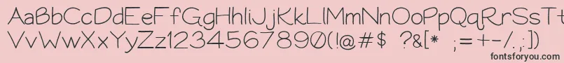 Bookworm062308 Font – Black Fonts on Pink Background