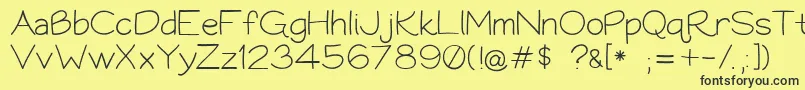 Bookworm062308 Font – Black Fonts on Yellow Background