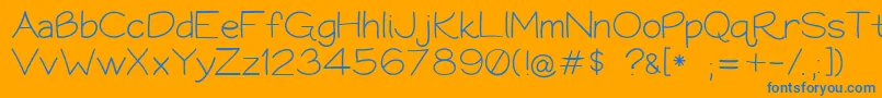 Czcionka Bookworm062308 – niebieskie czcionki na pomarańczowym tle