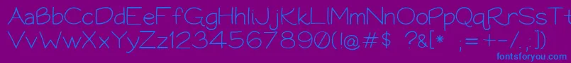 Bookworm062308-Schriftart – Blaue Schriften auf violettem Hintergrund