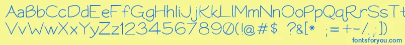 Bookworm062308-Schriftart – Blaue Schriften auf gelbem Hintergrund