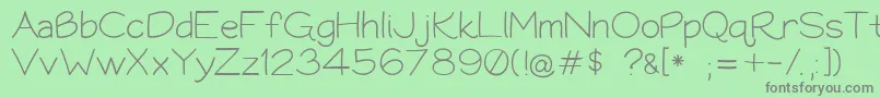 Bookworm062308 Font – Gray Fonts on Green Background