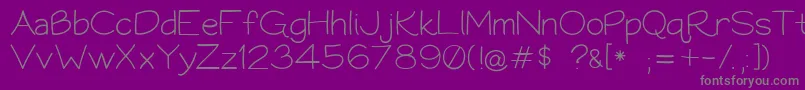 Bookworm062308 Font – Gray Fonts on Purple Background