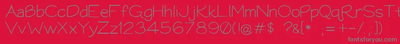 Bookworm062308 Font – Gray Fonts on Red Background