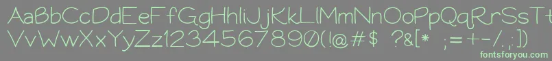 Bookworm062308 Font – Green Fonts on Gray Background
