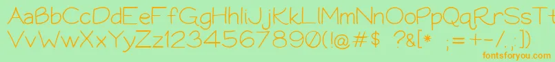 Czcionka Bookworm062308 – pomarańczowe czcionki na zielonym tle