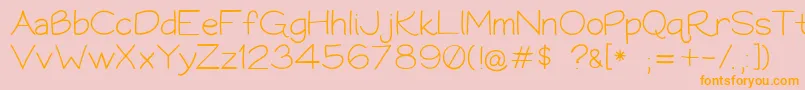 Bookworm062308 Font – Orange Fonts on Pink Background