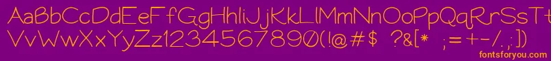 Bookworm062308 Font – Orange Fonts on Purple Background