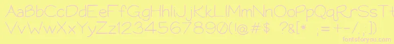 Bookworm062308 Font – Pink Fonts on Yellow Background