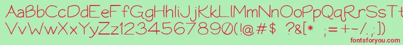 フォントBookworm062308 – 赤い文字の緑の背景