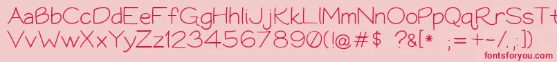 Bookworm062308-Schriftart – Rote Schriften auf rosa Hintergrund