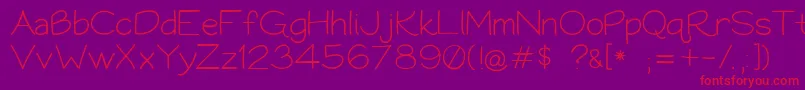 Bookworm062308-Schriftart – Rote Schriften auf violettem Hintergrund