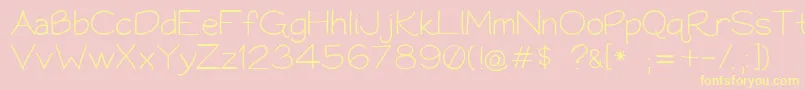 Bookworm062308 Font – Yellow Fonts on Pink Background