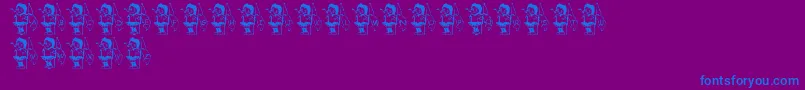 LmsWinterguardGirl Font – Blue Fonts on Purple Background