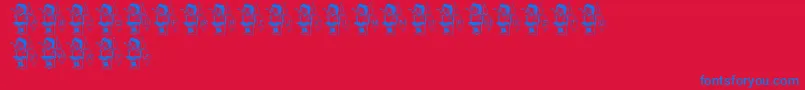 LmsWinterguardGirl-Schriftart – Blaue Schriften auf rotem Hintergrund