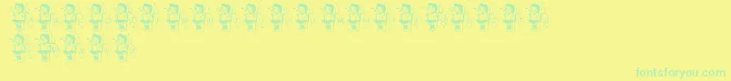 LmsWinterguardGirl Font – Green Fonts on Yellow Background