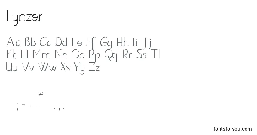 Шрифт Lynzer – алфавит, цифры, специальные символы