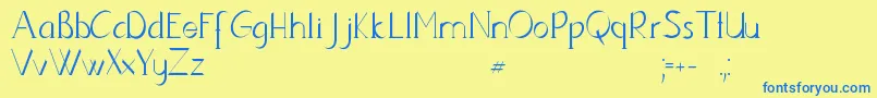 Lynzer Font – Blue Fonts on Yellow Background