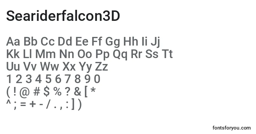 Шрифт Seariderfalcon3D – алфавит, цифры, специальные символы