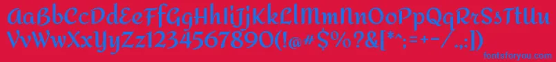 AmitaBold Font – Blue Fonts on Red Background